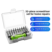 Kit de tournevis 32-en-1 avec embouts pour vis et écrous, pour réparation domestique, portable