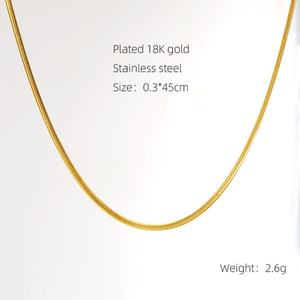 Wholesale18k Gold Plated <b>Chain</b> NecklaceJewelry Basic Geometric Stainless Steel Snake Figaro Pearl <b>Rope</b> Dubai Fashion Necklace - Product Image 3
