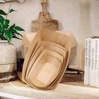 Papier sulfurisé enduit biodégradable écologique, imperméable, aseptique, auto-érigeant, en forme de navire, pour frites et sushis