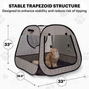 Parc de jeu portable pour chat, tente pliable pour animaux de compagnie, utilisation intérieure et extérieure, enclos de jeu pour chat et chien, niche pour <span class=keywords><strong>chaton</strong></span> et chiot - Product Image 6