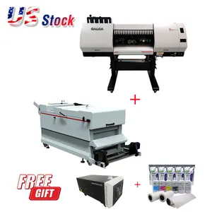 US Stock CALCA 24-Zoll-DTF-Drucksystem mit 4 Stück I3200-A1 Druck köpfen DTF-Drucker Automatischer Recycling-Pulvers chüttler und-trockner