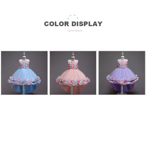 Robe de princesse pour fille, robe de princesse à fleurs en maille pour enfants - Product Image 2