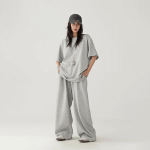 Abiti da <span class=keywords><strong>donna</strong></span> su misura lavorati a maglia <span class=keywords><strong>oversize</strong></span> t-shirt traspiranti in cotone stile Vintage tinta unita stampa abiti da <span class=keywords><strong>donna</strong></span> per l'estate - Product Image 4