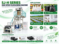 Machine de soufflage de film haute vitesse SJ-H60 FM1000 pour la production de sacs gilet de supermarché, sacs poubelle, et films HDPE/LDPE