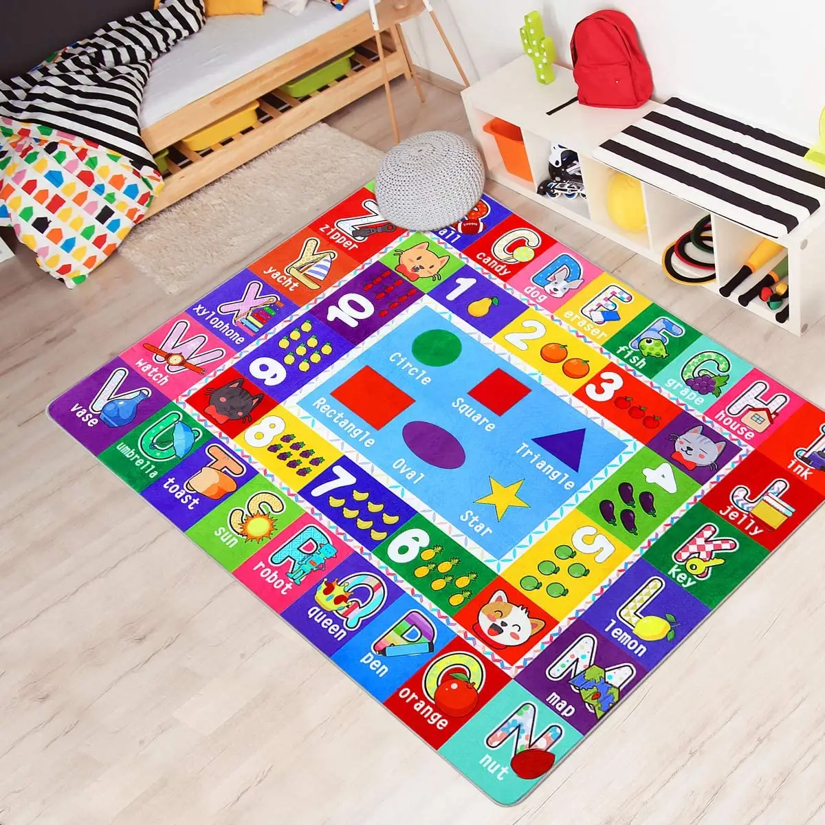 I bambini giocano tappeto camera dei bambini stuoia del gioco per bambini camera da letto tappeto rotondo alfabeto tappeto stuoia del gioco del bambino