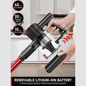 <span class=keywords><strong>Aspirateur</strong></span> Balai Sans Fil Léger avec Filtre HEPA, Lumières LED, Autoportant, Brosse Anti-nœuds pour Cheveux, 12/27KPA - Product Image 3