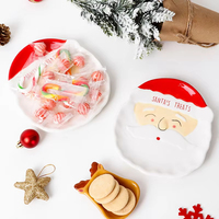 BespritGift Assiette en céramique de Noël créative Renne personnalisé Père Noël Design Ensemble cadeau de vacances personnalisé pour cadeaux de Noël