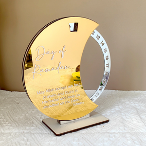 Decoración de Madera con Cuenta Regresiva para Ramadán DAMAI, Decoración Festiva de Acrílico para Ramadán, Calendario de Cuenta Regresiva Giratorio para Fiestas - Product Image 4