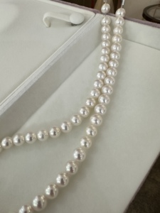 Giappone di lusso bianco 8-8.5mm naturale acqua salata Akoya collana di perle per le donne foro personalizzato per la creazione di gioielli - Product Image 5