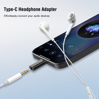 Adaptateur USB-C Type C vers prise casque 3,5 mm (lot de 2) – Prise en charge de l'écoute, des appels et de la télécommande pour iPhone 16/Smartphone/Tablette – ABS