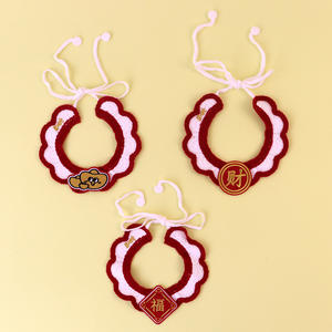 إكسسوارات حيوانات أليفة لطيفة لعيد الميلاد بالجملة، زي احتفالي مع منديل للعاب، وشاح أحمر للقطط والكلاب الصغيرة للعام الجديد - Product Image 2