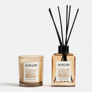 AIKUN - Juego de Velas Aromáticas sin Llama para Decoración del Hogar, Marca Privada, Cera de Soja, Difusor de Varillas, Caja de Regalo para Aromaterapia - Product Image 2