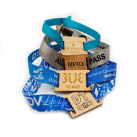 Kunden spezifisch bedruckte RFID-Lanyard-Karte NFC-Schnitts telle T5577 EM4305 Chips Mini-Tag für Event-Promotion-PVC-Holz-Nylon-Polyester band