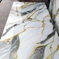 Panneau UV brillant en PET, panneau en plastique marbré UV, feuille de PVC pour la décoration des murs