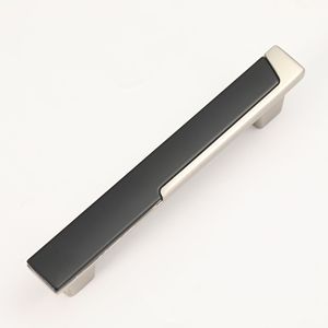 Furniture Handle Bar Zinc Alloy Silver <b>Black</b> Minimalist Cabinet Drawer Pull - Product Image 1