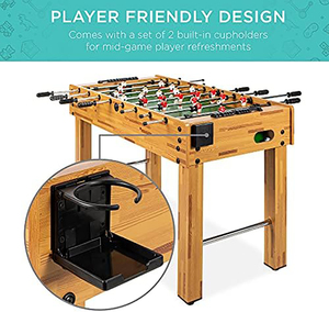 Mesa de Futbolín de Competición de 48 Pulgadas, MDF+Metal, 2 Bolas, 2 Portavasos, para Sala de Juegos, Venta al Por Mayor, la Mejor Opción de <span class=keywords><strong>Topsports</strong></span> - Product Image 3