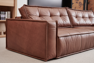Ensemble extensible de luxe italien en cuir véritable, léger et simple, en cuir de vachette première couche, idéal pour petit appartement et salon - Product Image 3