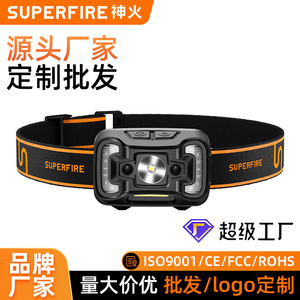 Superfire Headlamp 2000mAh Rechargeable Led Rotatable High Brightness <b>Sensor</b> Outdoor <b>Lighting</b> - Product Image 5