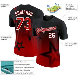 T-shirt de baseball personnalisé à dégradé, imprimé étoiles, graphique athlétique, pour hommes, femmes et jeunes, tailles XS-5XL - Product Image 2