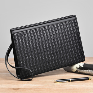 Borsa a Tracolla da <span class=keywords><strong>Uomo</strong></span> in PU alla Moda, Grande Capacità, per Lavoro e Tempo Libero, con Motivo Intrecciato, Resistente - Product Image 2