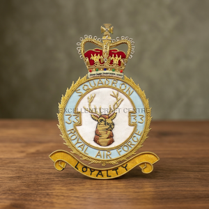 Écusson brodé en dentelle de haute qualité RAF SQD 33, à coudre, en tissu, design circulaire de luxe pour vêtement - Product Image 1