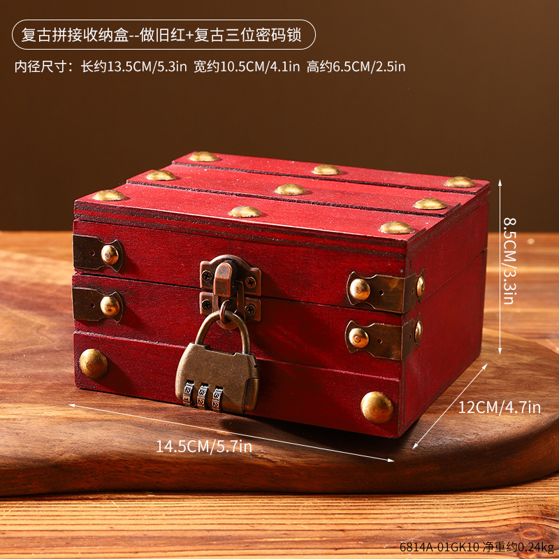 6814A-01GK10 - Rojo desgastado - Cerradura tridimensional vintage