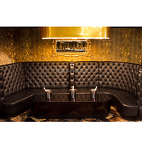 Canapé de restaurant commercial de luxe léger Foshan, mobilier de restauration rapide, banquette ronde en velours pour KTV et boîte de nuit