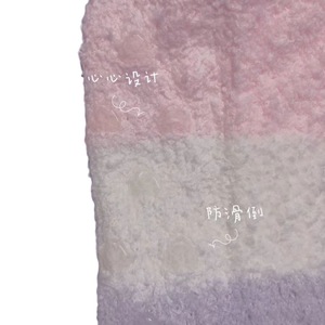 Lindos calcetines de dormir de forro polar coral con bloques de color macaron para mujer, extra gruesos, cálidos y afelpados, para estar en casa. - Product Image 5