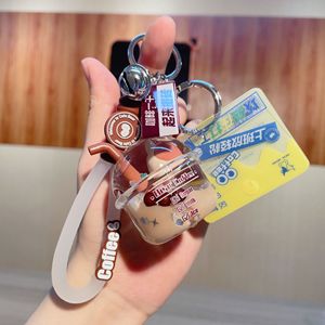 Dễ thương Gấu nhỏ mèo Đồ chơi túi Mặt dây chuyền Quà Tặng bán buôn BOBA trà sữa <span class=keywords><strong>Keychain</strong></span> llaveros - Product Image 5