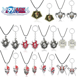 Collar de aleación de cosplay de anime <span class=keywords><strong>Bleach</strong></span>, colgante de Kurosaki Ichigo <span class=keywords><strong>Ishida</strong></span> Uryuu, llavero de moda de dibujos animados - Product Image 1
