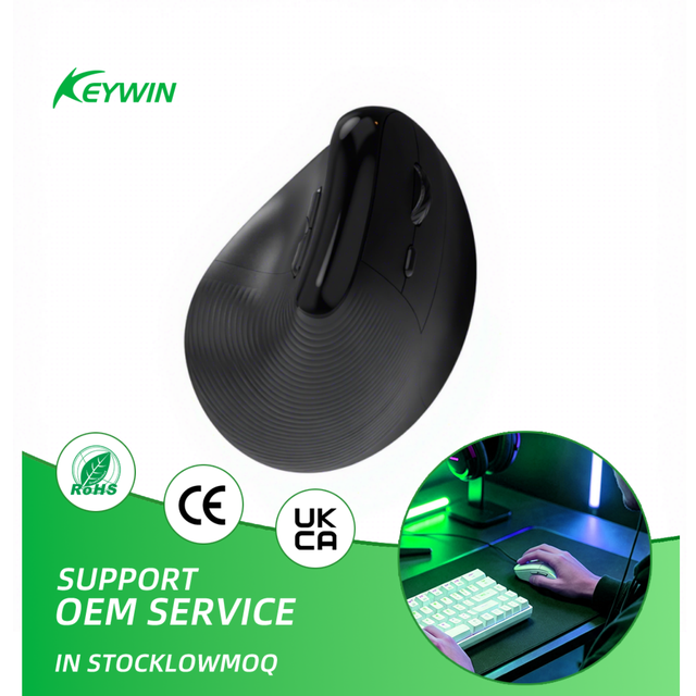 OEM ODM Rechargeable Mute Vertical Wireless Office Mouse Custom Silent Tri-mode USB Wired 2.4g BT Ergonomic Mouse with Screen