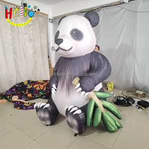Tema Zoo palloncino animale mascotte orso Panda gonfiabile gigante con bambù - Product Image 4