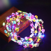Bandeau couronne de fleurs à LED Bandeaux à fleurs pour accessoires de cheveux Mariage Plage Fête Anniversaire Cosplay Cadeaux