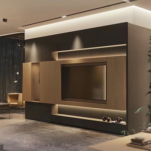 Mueble de TV montado en la pared de diseño de lujo moderno muebles de sala de estar contemporáneos personalizables - Product Image 1
