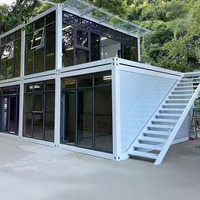 Maison conteneur en acier moderne à installation rapide, 2 étages, de luxe, préfabriquée, modulaire, avec chambre, appartement et bureau