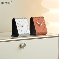 Mandelda – horloge de luxe moderne Simple et créative, Triangle géométrique en béton MDF, montres à Quartz silencieuses, horloges pour salon