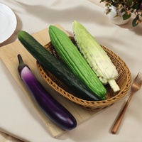Ensemble de légumes artificiels réalistes (Courge amère, Concombre, Aubergine, Maïs) – Accessoire pédagogique et de présentation