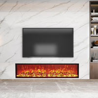 Cheminée électrique moderne à installation intégrée, support TV, flamme LED 2D, cheminée électrique décorative pour usage domestique et hôtelier