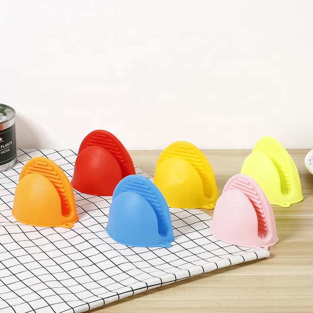 Горячая Распродажа безопасные для микроволновой печи Нескользящие дизайнерские кухонные прочные силиконовые термостойкие варежки для мини-духовки