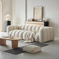 Nouveau Canapé Sectionnel Nuage en Laine d'Agneau Tendance 2025 de Style Minimaliste Français, Meuble de Salon en Tissu