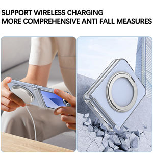 La última funda de teléfono transparente de PC duro para <span class=keywords><strong>Samsung</strong></span> Galaxy Z <span class=keywords><strong>Flip</strong></span> 6, funda protectora con soporte de anillo magnético para <span class=keywords><strong>Samsung</strong></span> Z <span class=keywords><strong>Flip</strong></span> 5 - Product Image 4