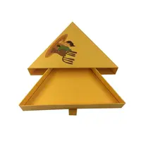 Kotak Laci Kemasan Hadiah Natal Kardus Kaku Kuning untuk Kotak Segitiga Kustom Truffle Coklat