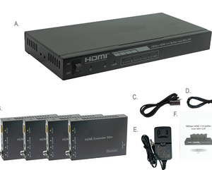 ตัวขยายแยกสัญญาณ <span class=keywords><strong>HDMI</strong></span> 4K 60Hz, ตัวขยายสัญญาณ <span class=keywords><strong>HDMI</strong></span> 4K 60M 1x4 <span class=keywords><strong>1x8</strong></span>ตัวขยายสัญญาณ <span class=keywords><strong>HDMI</strong></span> UTP Cat6 Cat5e 1080P RJ45ตัวรับตัวส่งสัญญาณเอ็กซ์เทนเซอร์ - Product Image 1
