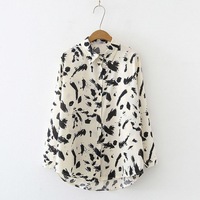 Nouvelle Blouse à Revers Femme Printemps-Automne 2024 à Manches Longues, Imprimé Léopard Vintage, Passe-Partout avec une Touche Design, Chemise Quotidienne