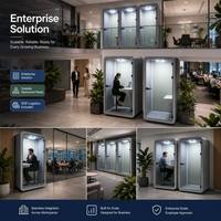 Cabine téléphonique de bureau multifonctionnelle insonorisée professionnelle en acier moderne, mobile et à faible bruit, avec dimensions personnalisables