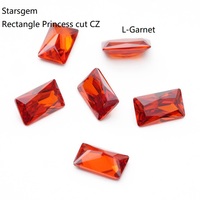 Starsgem – Pierres de zircone cubique fantaisie de qualité supérieure, taille princesse rectangulaire, couleur grenat, en vrac, vente en gros, en stock