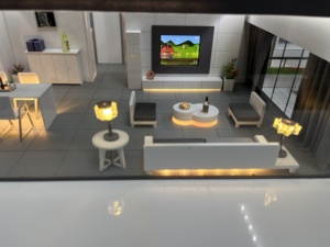 กล่องสาธิตบ้านอัจฉริยะสมัยใหม่ Szmyq Customize พร้อม Alexa ในตัว เซ็นเซอร์เตือนภัย ม่านอัตโนมัติ/ ควบคุมผ่านแอป Tuya สำหรับ Demobox-luxury - Product Image 3