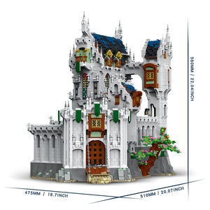 Xmork 33010 8603 pezzi di grandi dimensioni castello europeo retrò blocchi di costruzione impostato modello di fortezza medievale ad alta difficoltà con intricato - Product Image 6