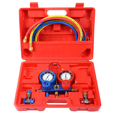 Automotive Car AC System Manifold Car AC Pressure Gauge Manometer Tool Kit