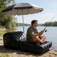 Sofa Tiup Modern Kursi Camping Sofa Udara Portabel Lounge Luar Ruangan RV Perjalanan Malam Film Loveseat Anti Bocor Tahan Lama